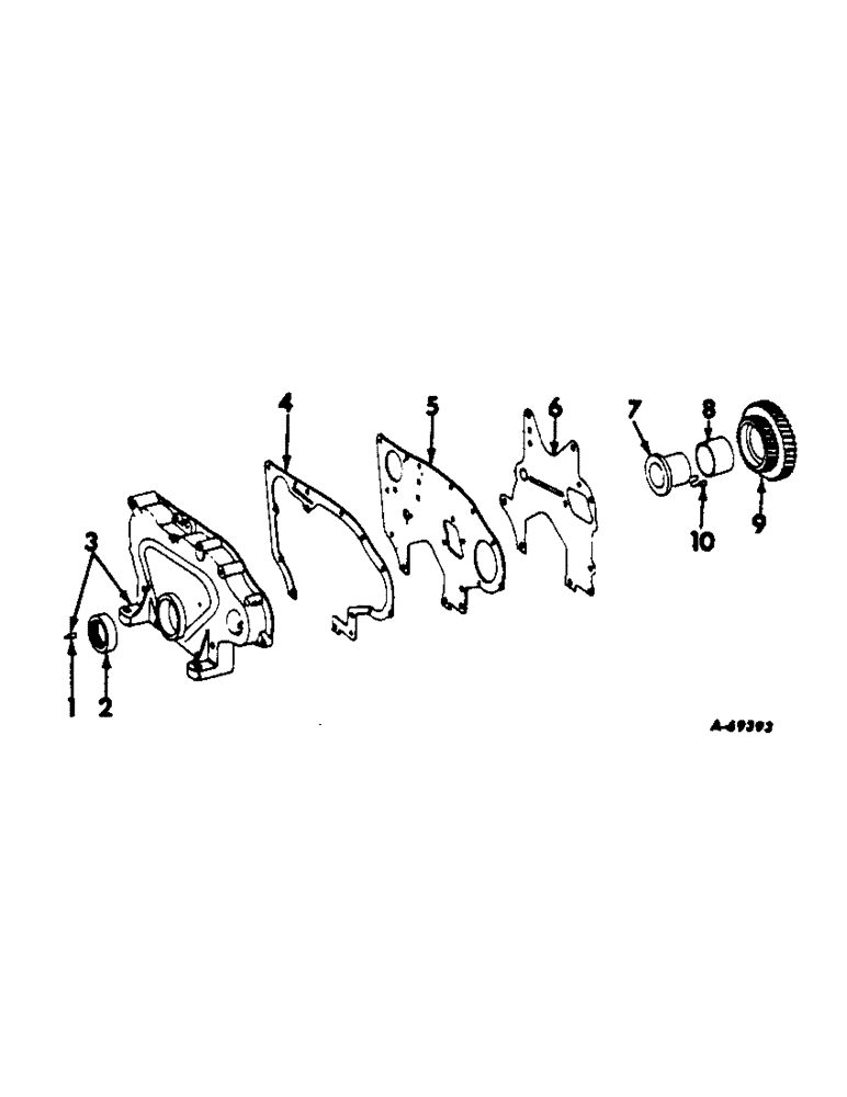 Схема запчастей Case IH C-301 - (E-14) - CRANKCASE FRONT COVER AND IDLER GEAR, 453 AND 715 COMBINES 