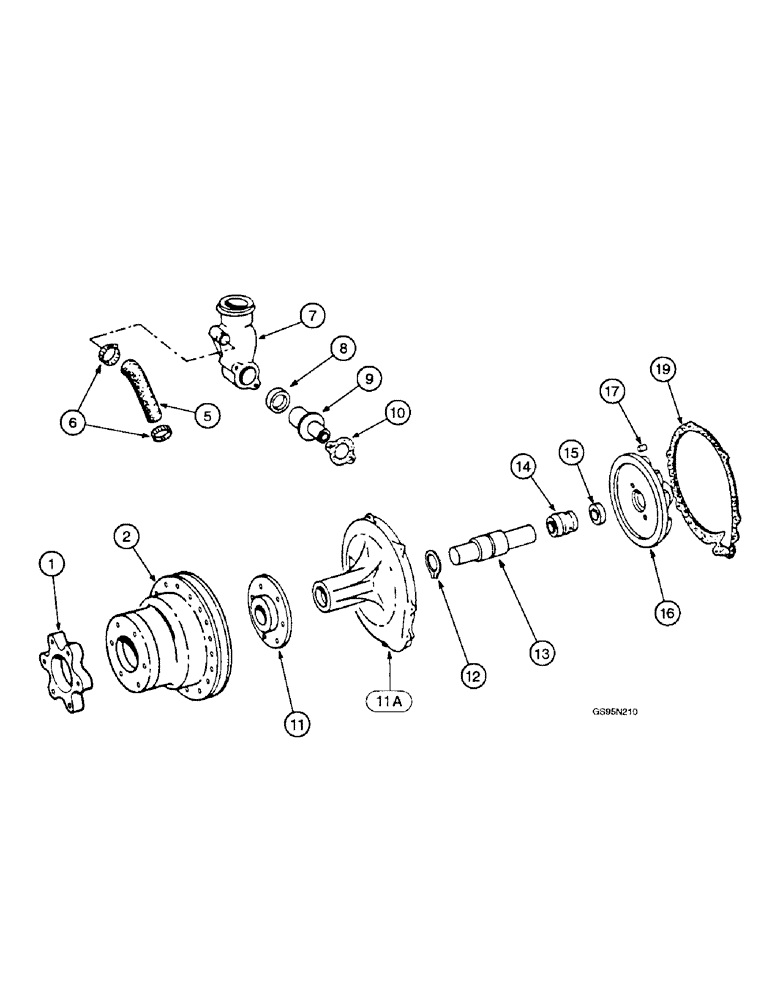 Схема запчастей Case IH DT-414 - (9C-82) - THERMOSTAT AND WATER PUMP 