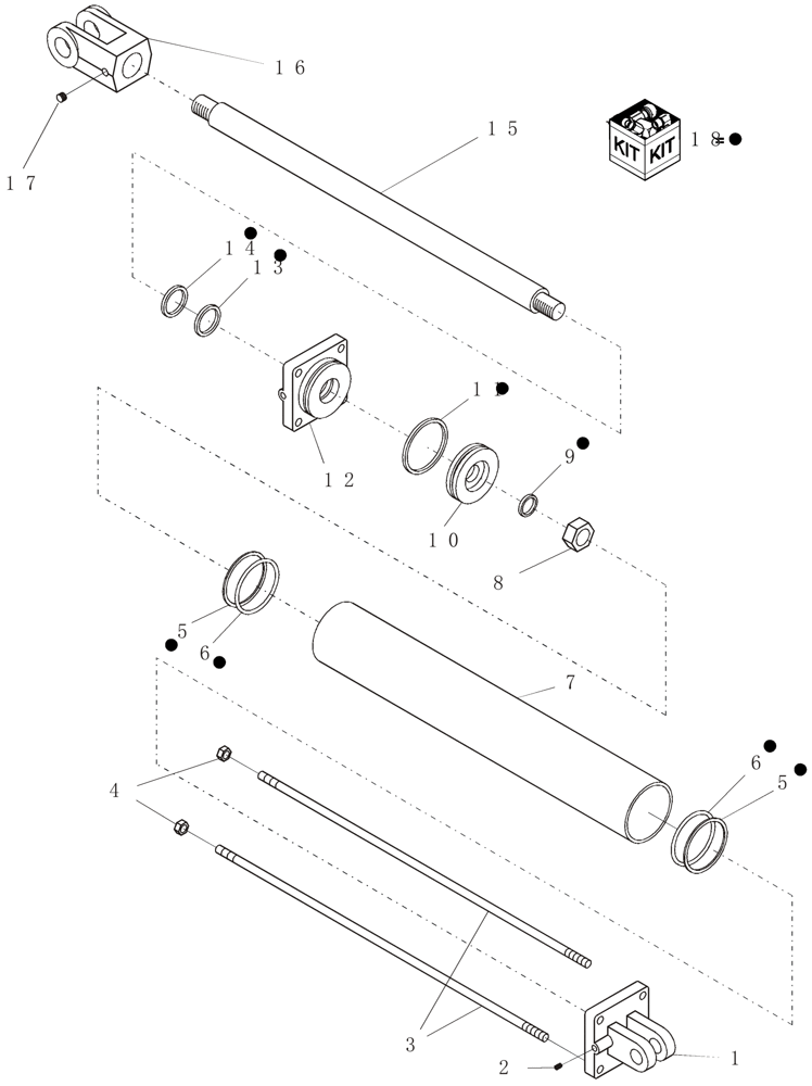 Схема запчастей Case IH 3580 - (35.116.01) - HYDRAULIC CYLINDER - 2" X 12" - 2500 PSI (35) - HYDRAULIC SYSTEMS