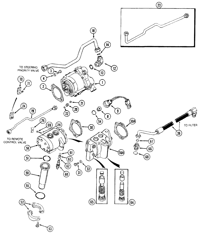 Схема запчастей Case IH 7210 - (8-018) - HYDRAULIC PUMP SYSTEM (08) - HYDRAULICS