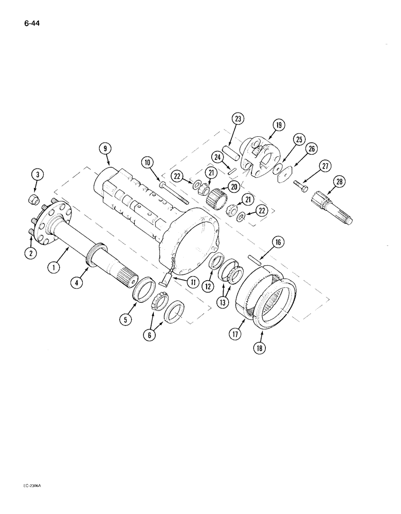 Схема запчастей Case IH 895 - (6-044) - REAR AXLE AND CARRIER (06) - POWER TRAIN