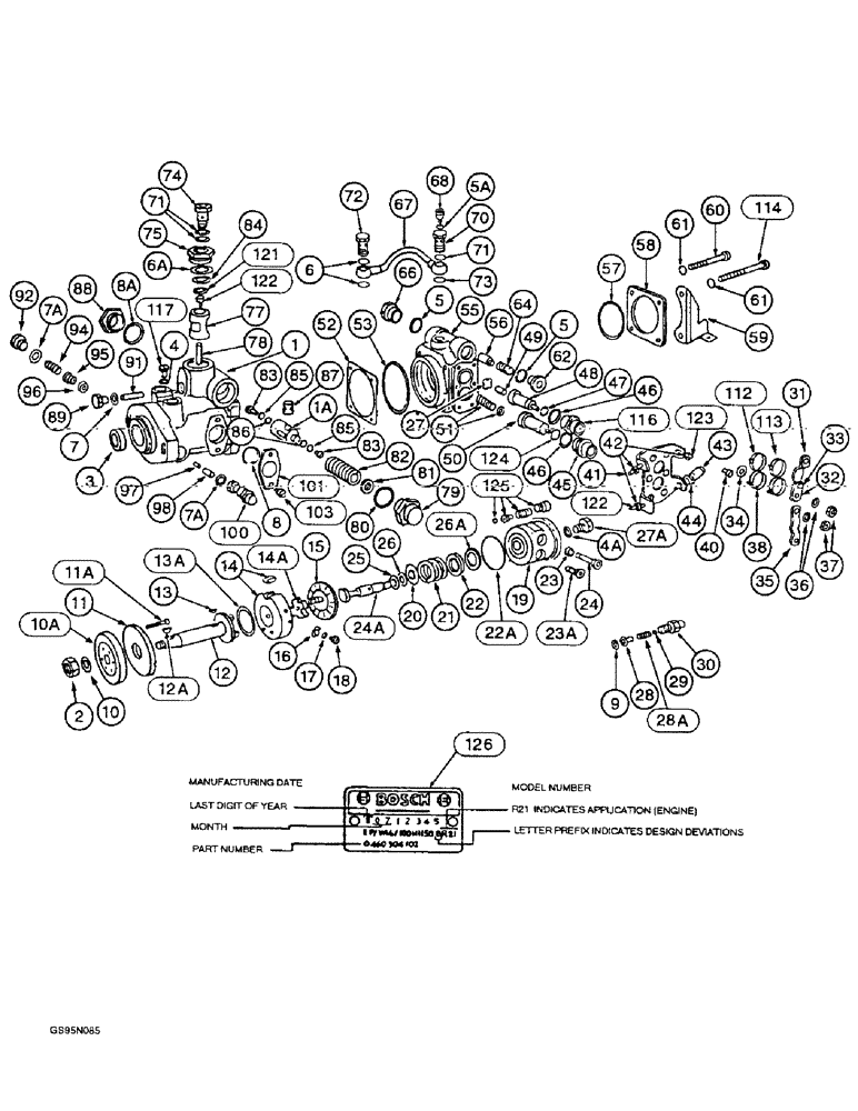 Схема запчастей Case IH D-310 - (5-042) - FUEL INJECTION PUMP 