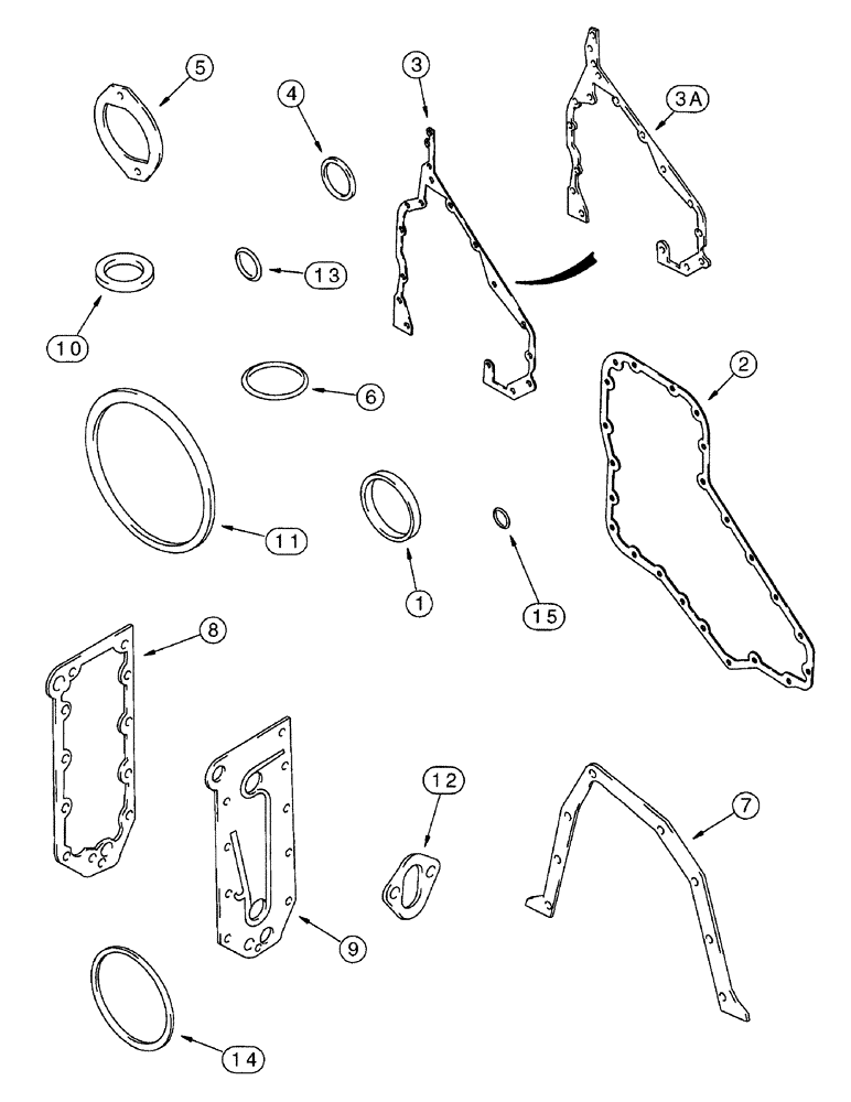 Схема запчастей Case IH 7210 - (2-114) - CYLINDER BLOCK GASKET KITS, 6T-830 ENGINE, ALL 7210 TRACTORS, 7220 MODELS PRIOR TO P.I.N. JJA0064978 (02) - ENGINE