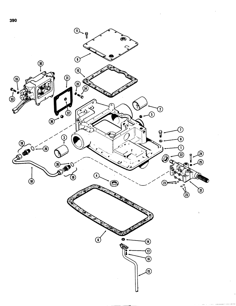 Схема запчастей Case IH 1070 - (0390) - ROCKSHAFT HOUSING, WITH DRAFT-O-MATIC (09) - CHASSIS/ATTACHMENTS