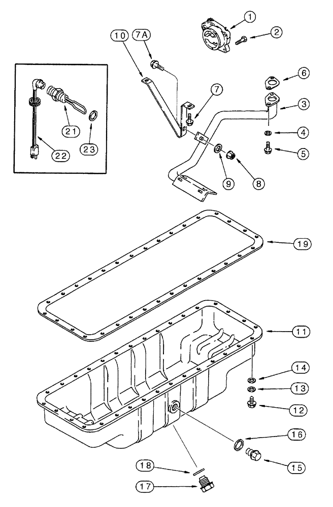 Схема запчастей Case IH 7230 - (2-062) - OIL PUMP, PAN AND HEATER, 6T-830 AND 6TA-830 EMISSIONS CERTIFIED ENG, PIN JJA0064978 AND AFTER (02) - ENGINE