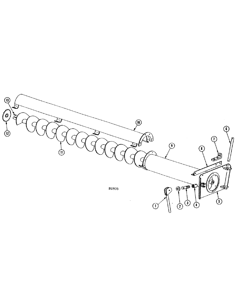 Схема запчастей Case IH 1010 - (176) - GRAIN BIN AUGER (80) - CROP STORAGE/UNLOADING