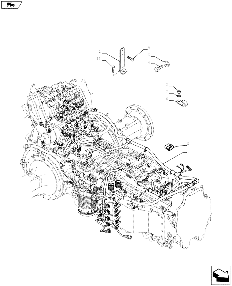 Схема запчастей Case IH PUMA 215 - (55.100.02) - REAR MAIN CABLE (55) - ELECTRICAL SYSTEMS