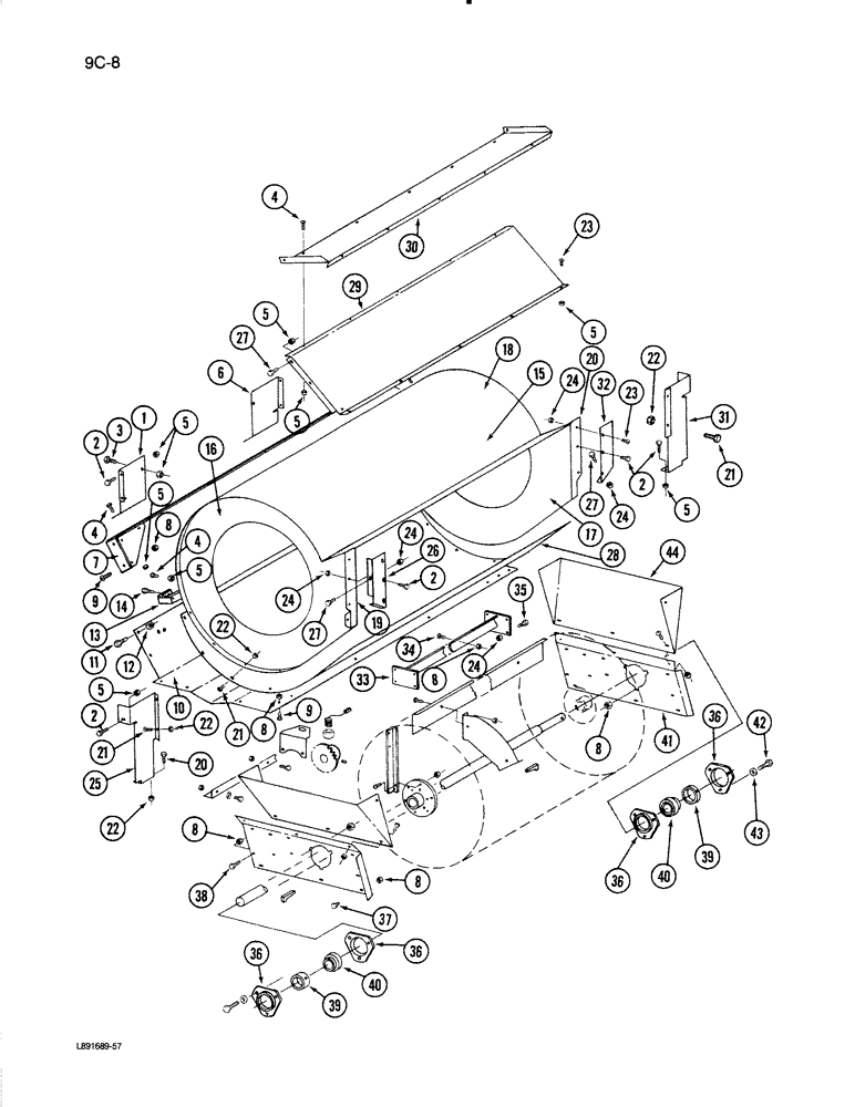 Схема запчастей Case IH 1670 - (9C-08) - CLEANING FAN AND SHIELDS (15) - BEATER & CLEANING FANS