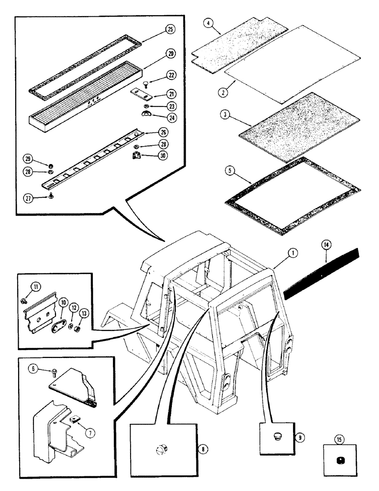 Схема запчастей Case IH 1175 - (230) - CAB, UPPER SHEET METAL (09) - CHASSIS