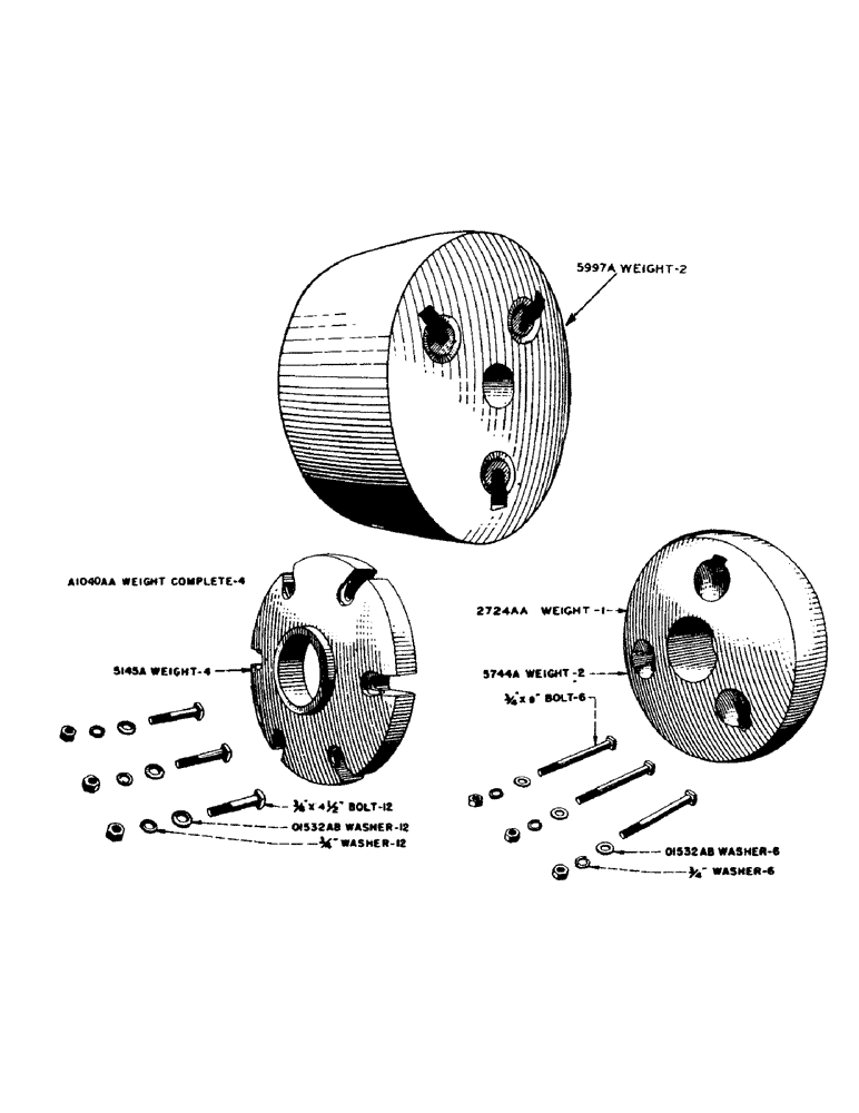 Схема запчастей Case IH 900 - (095) - WEIGHTS FOR REAR WHEELS (06) - POWER TRAIN