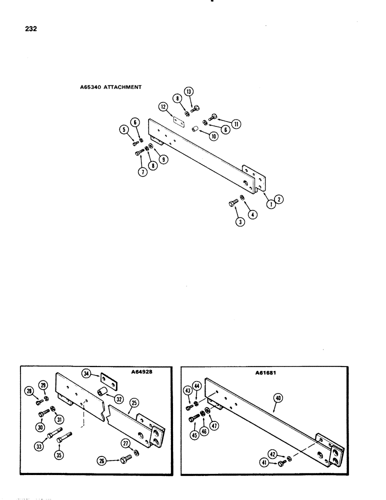 Схема запчастей Case IH 1070 - (0232) - SIDE RAIL ATTACHMENT (05) - STEERING