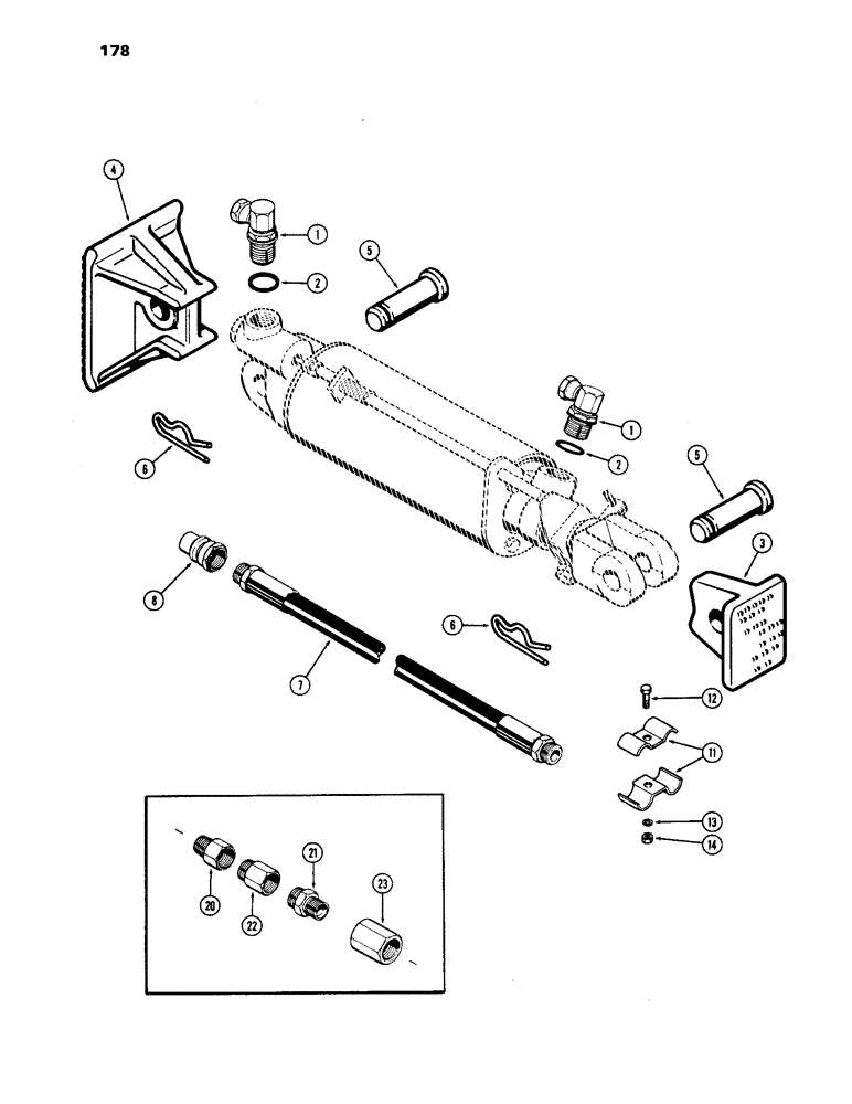 Схема запчастей Case IH 1170 - (178) - HYDRAULIC CYLINDER ATTACHING PARTS (09) - CHASSIS/ATTACHMENTS