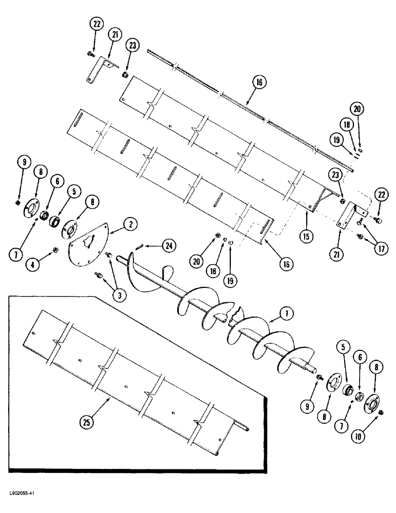 Схема запчастей Case IH 1670 - (9E-08) - BOTTOM AUGERS, GRAIN TANK (17) - GRAIN TANK & UNLOADER