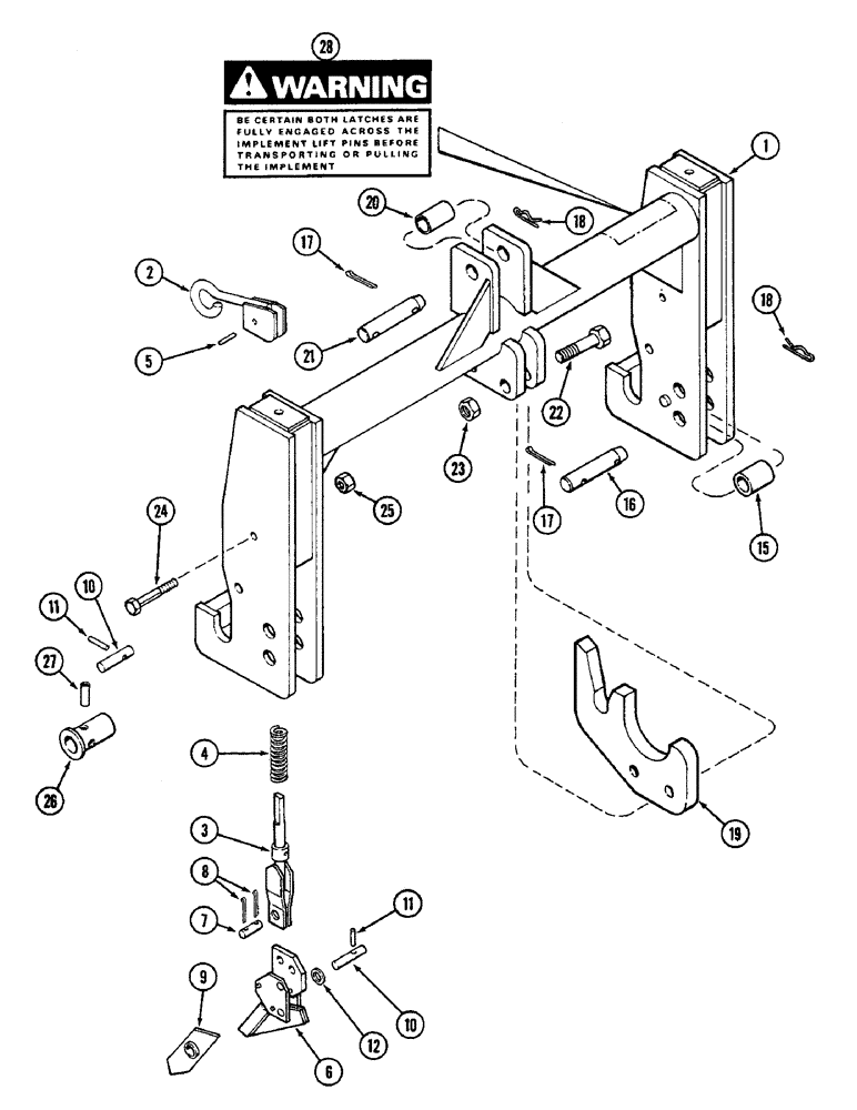 Схема запчастей Case IH 2090 - (9-486) - QUICK HITCH COUPLER, CATEGORY II, WITH STRAIGHT FRAME (09) - CHASSIS/ATTACHMENTS