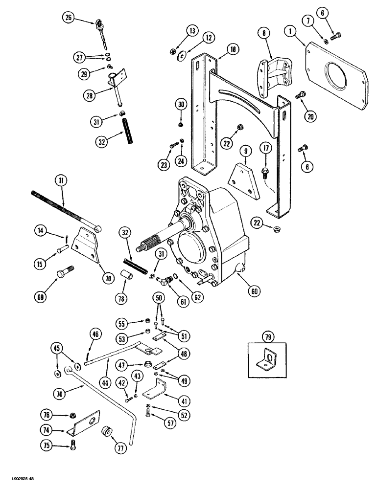 Схема запчастей Case IH 1670 - (9B-02) - ROTOR DRIVE MOUNTING (14) - ROTOR, CONCANVES & SIEVE