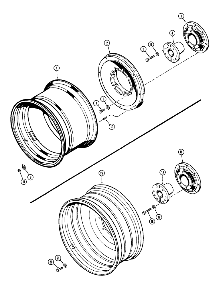 Схема запчастей Case IH 2590 - (6-208) - REAR WHEELS, CAST, WITH 32 INCH RIMS (812.80 MM) (06) - POWER TRAIN