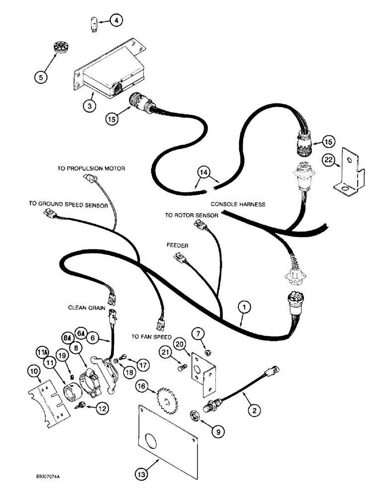 Схема запчастей Case IH 1688 - (4-38) - SHAFT SPEED MONITOR CONTROL (06) - ELECTRICAL