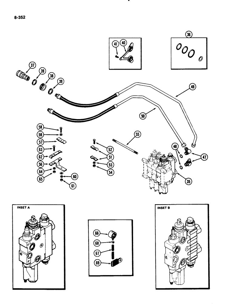 Схема запчастей Case IH 2294 - (8-352) - REMOTE HYDRAULICS, REMOTE ATTACHMENT, NO. 3 CIRCUIT, WITH VALVE LOAD CHECK (08) - HYDRAULICS