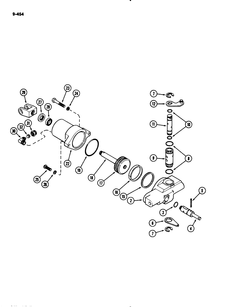 Схема запчастей Case IH 2294 - (9-454) - SEAT, AIR/OIL SUSPENSION, CYLINDER ASSEMBLY (09) - CHASSIS/ATTACHMENTS