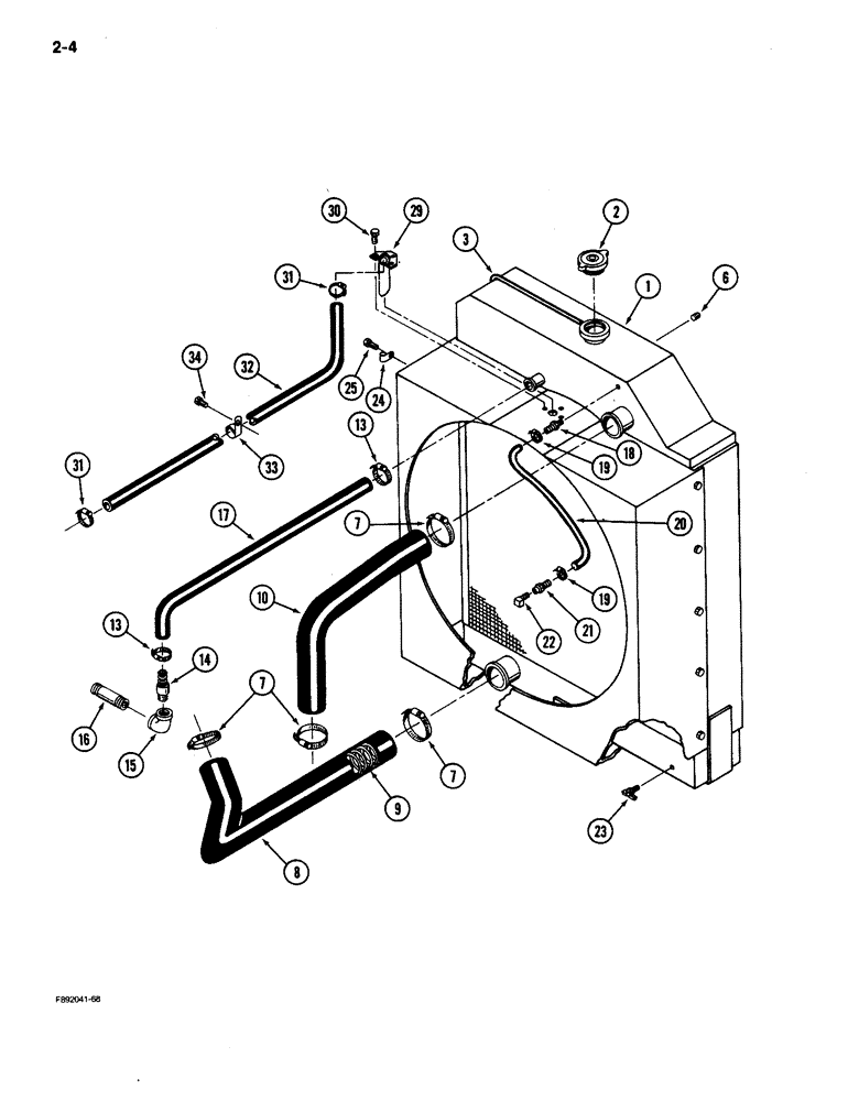 Схема запчастей Case IH 9150 - (2-04) - RADIATOR AND ATTACHING PARTS (02) - ENGINE