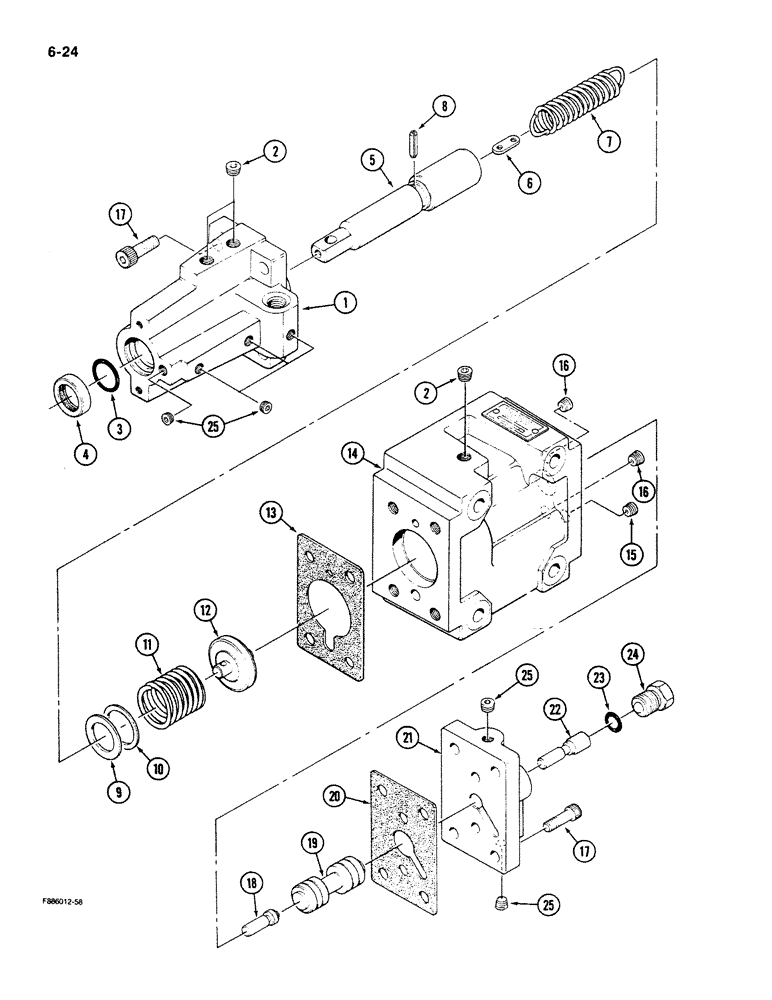 Схема запчастей Case IH 9280 - (6-24) - TRANSMISSION, CLUTCH CONTROL VALVE (CONTD) (06) - POWER TRAIN