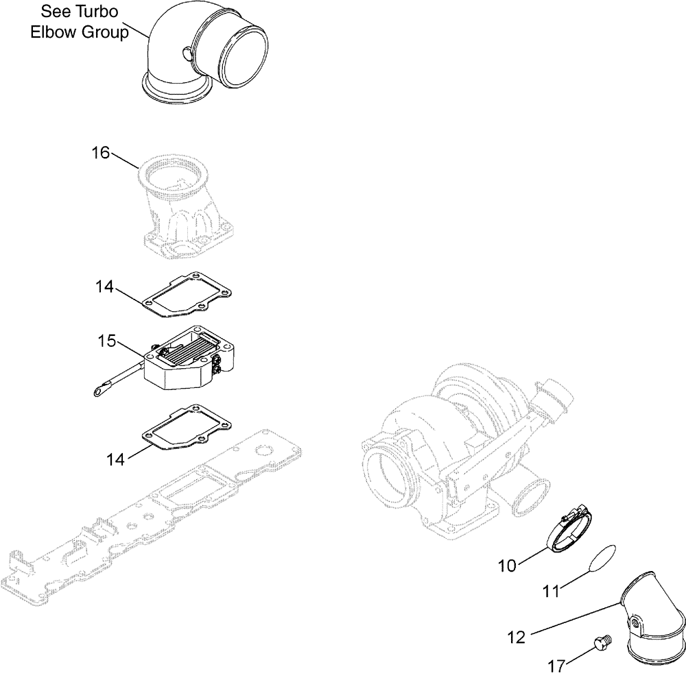 Схема запчастей Case IH TITAN 3020 - (02-040) - INTAKE SYSTEM, CHARGE AIR COOLER (01) - ENGINE