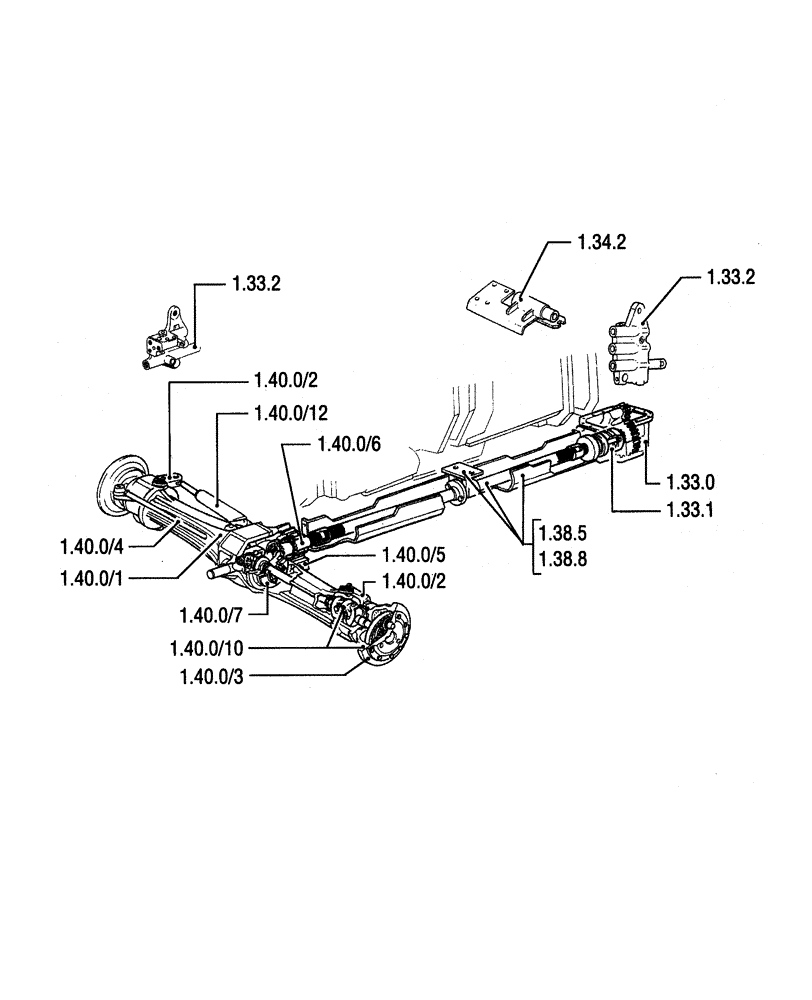 Схема запчастей Case IH JX85 - (SEC. 04) - FRONT AXLE (00) - GENERAL