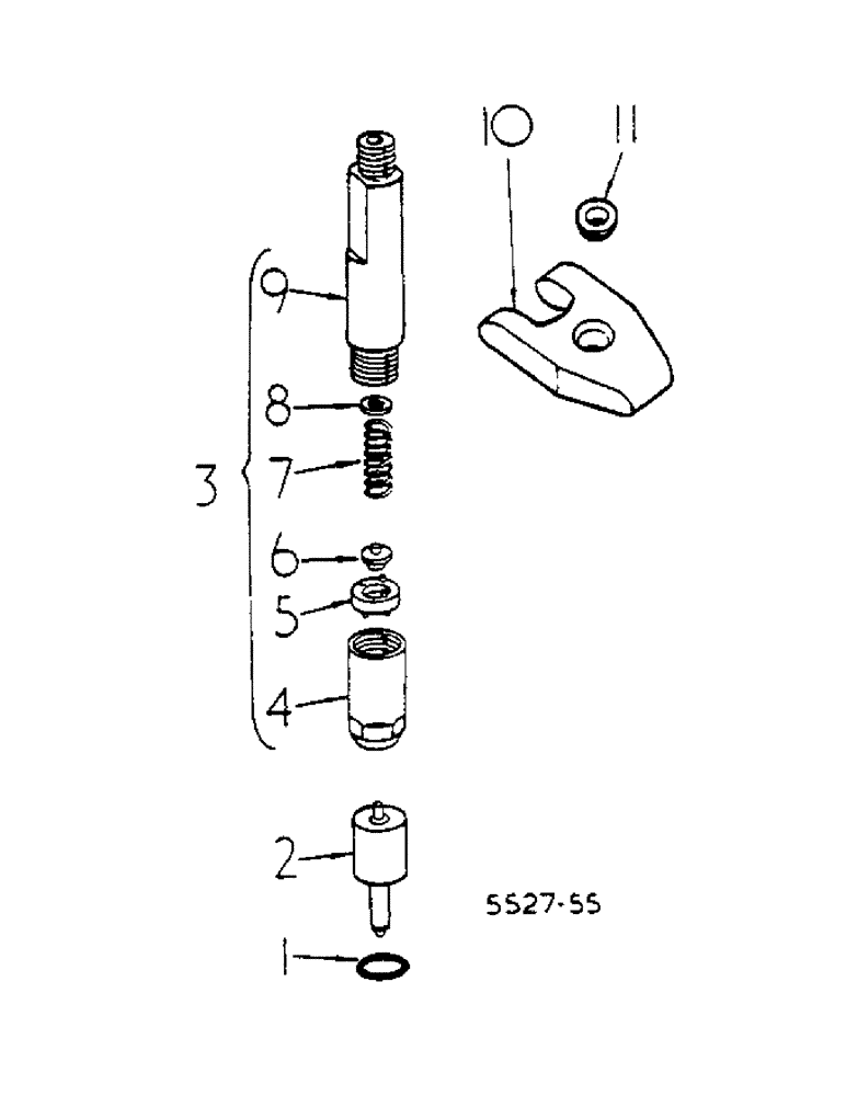 Схема запчастей Case IH 454 - (12-55) - INJECTION NOZZLE HOLDER AND NOZZLE, 454 AND 2400/027205 UP Power