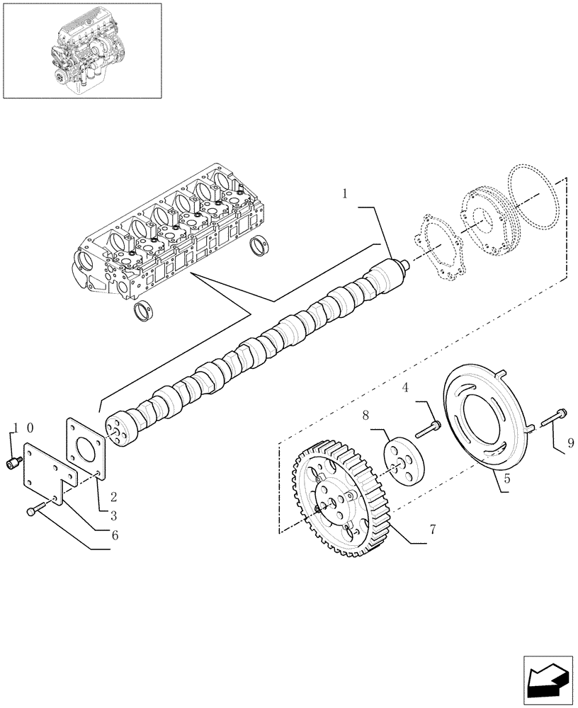 Схема запчастей Case IH STEIGER 380 - (02-39) - CAMSHAFT, STX & STEIGER 380 / 430 (02) - ENGINE