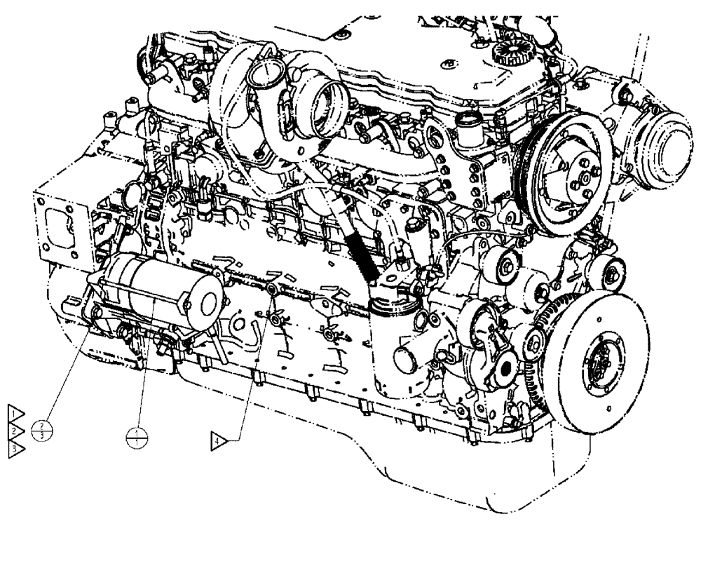 Схема запчастей Case IH SPX3320 - (03-054) - STARTER GROUP (01) - ENGINE