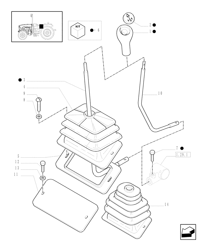 Схема запчастей Case IH JX1095N - (1.34.2) - REVERSER CONTROL (04) - FRONT AXLE & STEERING