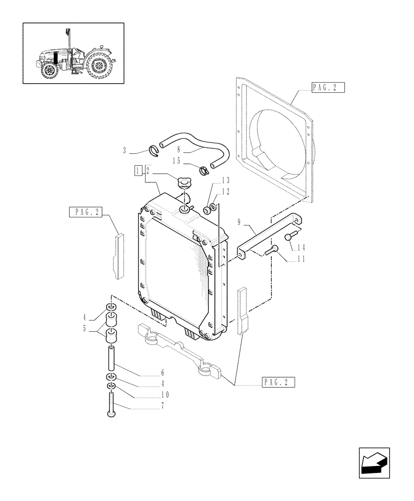 Схема запчастей Case IH JX1095N - (1.17.0[01]) - RADIATOR - RADIATOR CONVEYOR (02) - ENGINE EQUIPMENT