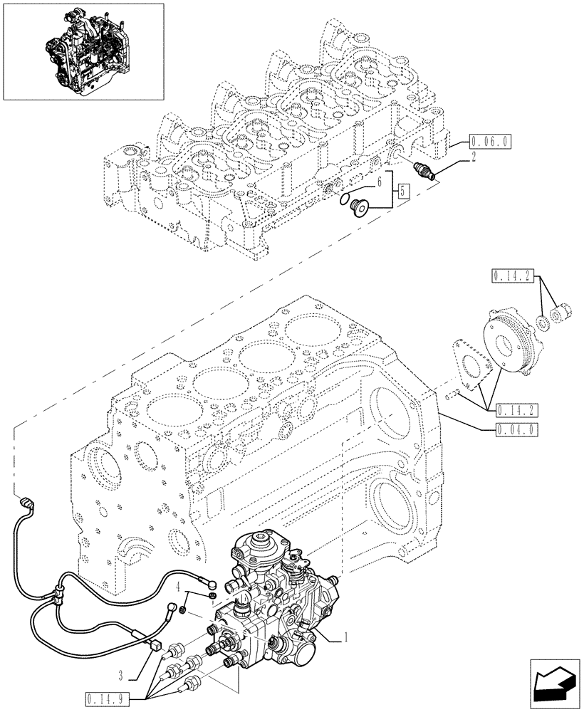 Схема запчастей Case IH JX1095C - (0.14.0/01[01]) - INJECTION PUMP (01) - ENGINE