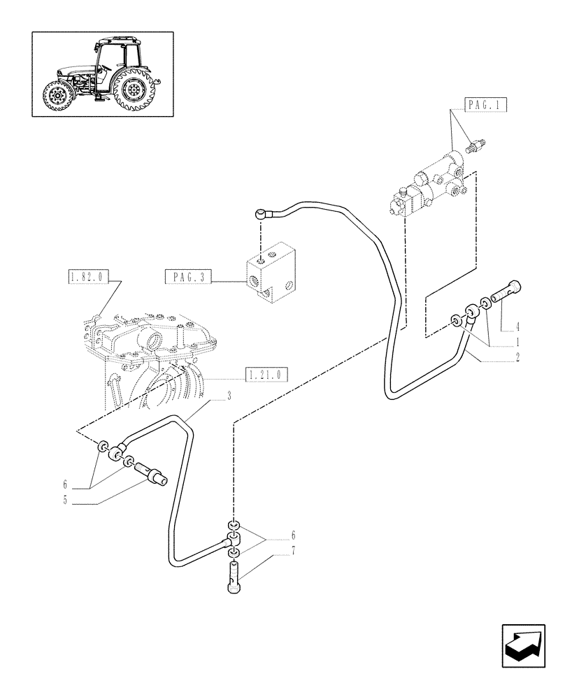 Схема запчастей Case IH JX1085C - (710372290[02]) - (DIA KIT) TRAILER BRAKE VALVE (ITALY) (18) - VARIATIONS