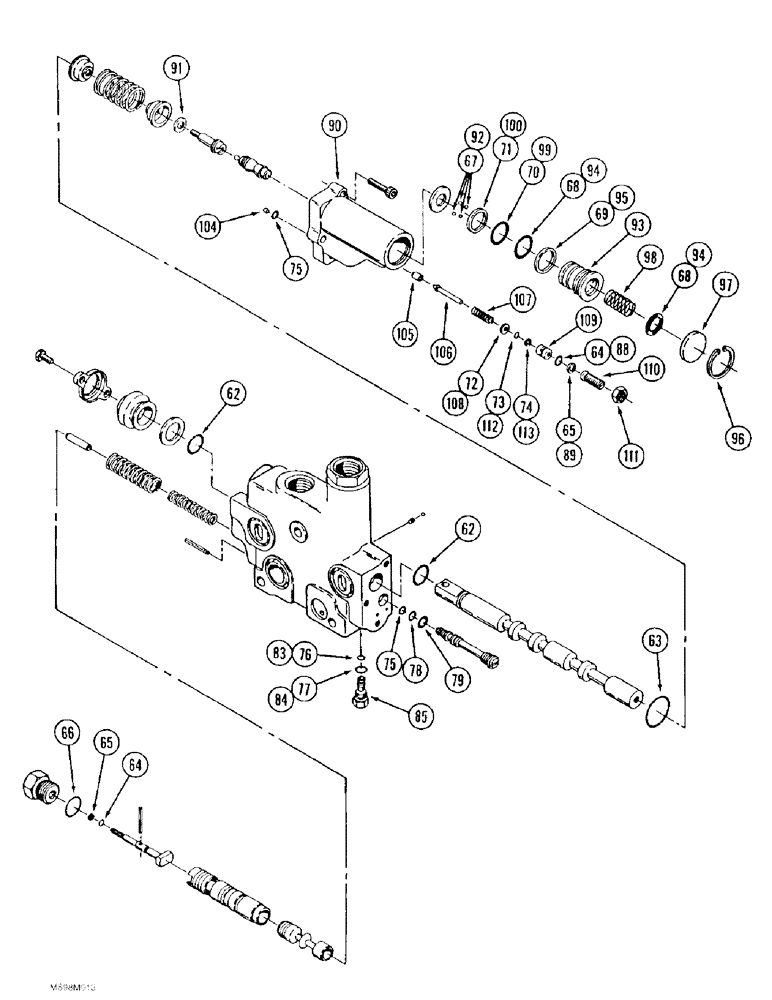 Схема запчастей Case IH 9380 - (8-064) - HYDRAULIC REMOTE VALVE SECTION, SECOND SECTION WITH "B" PORT LOAD LOCK FLOAT (CONTD) (08) - HYDRAULICS