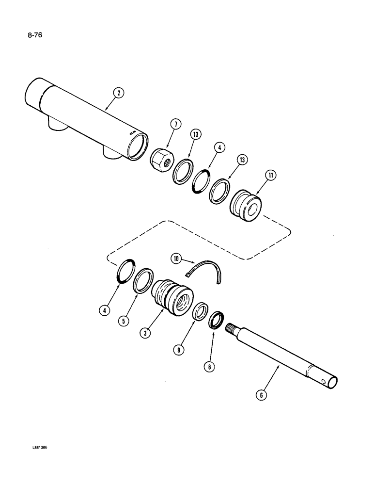 Схема запчастей Case IH 1640 - (8-76) - SEPARATOR CLUTCH CYLINDER (07) - HYDRAULICS