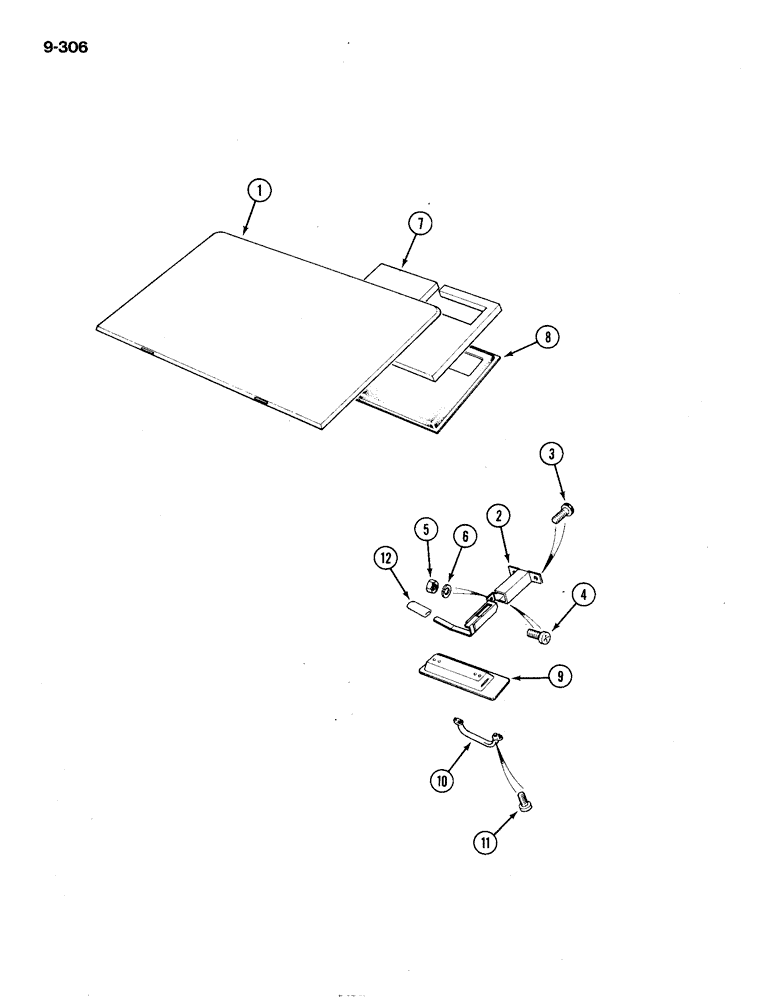 Схема запчастей Case IH 1194 - (9-306) - ROOF HATCH, TRACTORS WITH CAB (09) - CHASSIS/ATTACHMENTS