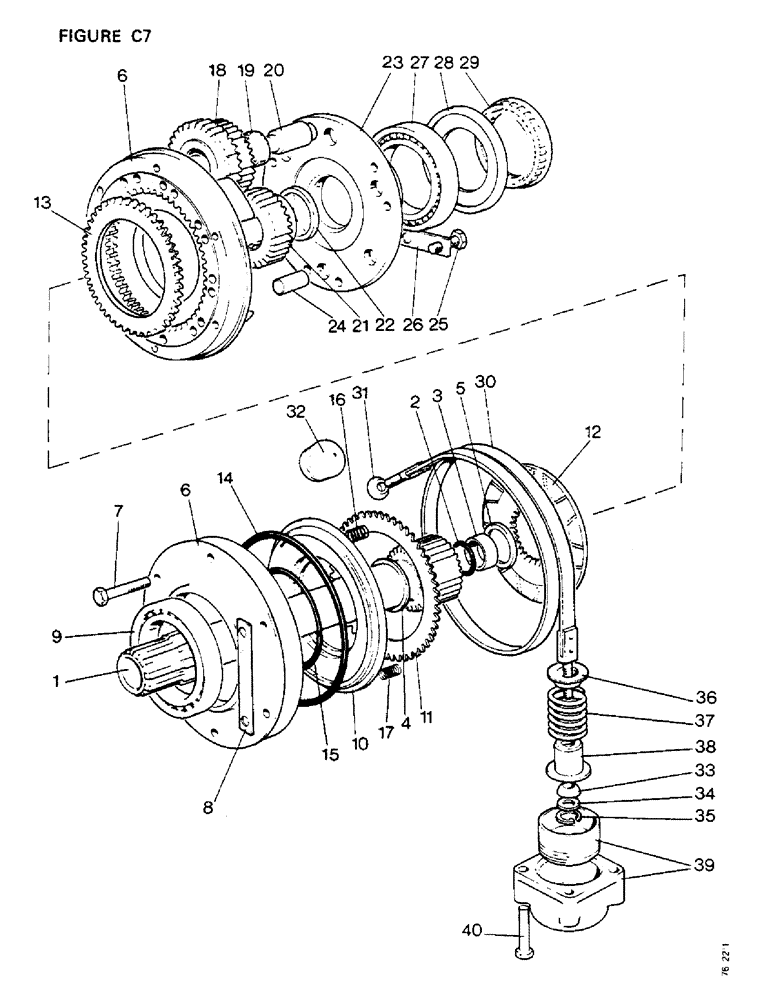 Схема запчастей Case IH 1410 - (C07-1) - GEARBOX, FRONT PLANETARY UNIT, 1412, 1412Q, 1412G, 1412SK Gearbox