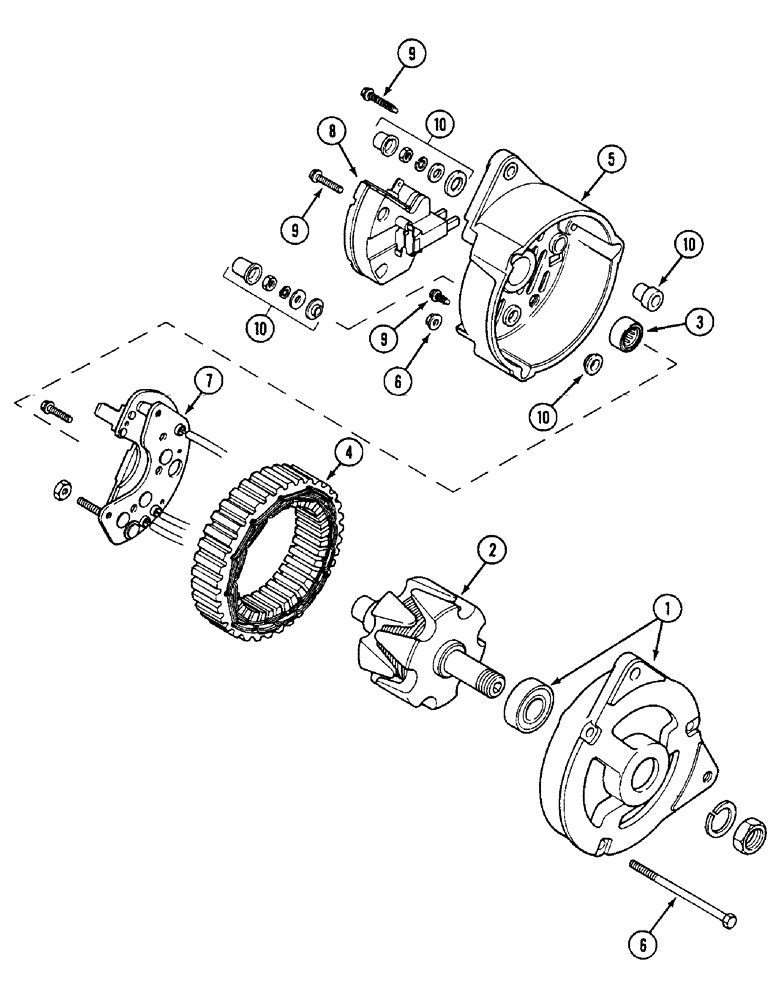 Схема запчастей Case IH 1594 - (4-78) - K311696 ALTERNATOR ASSEMBLY, LUCAS A127-45, ENGINES P.I.N. 11468481 AND AFTER, NORTH AMERICA ONLY (04) - ELECTRICAL SYSTEMS