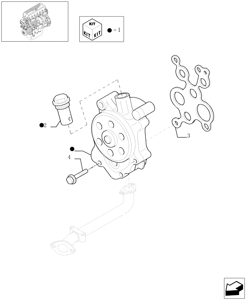 Схема запчастей Case IH STEIGER 430 - (02-45) - PUMP, ENGINE OIL & RELATED PARTS, STX & STEIGER 380 / 430 (02) - ENGINE