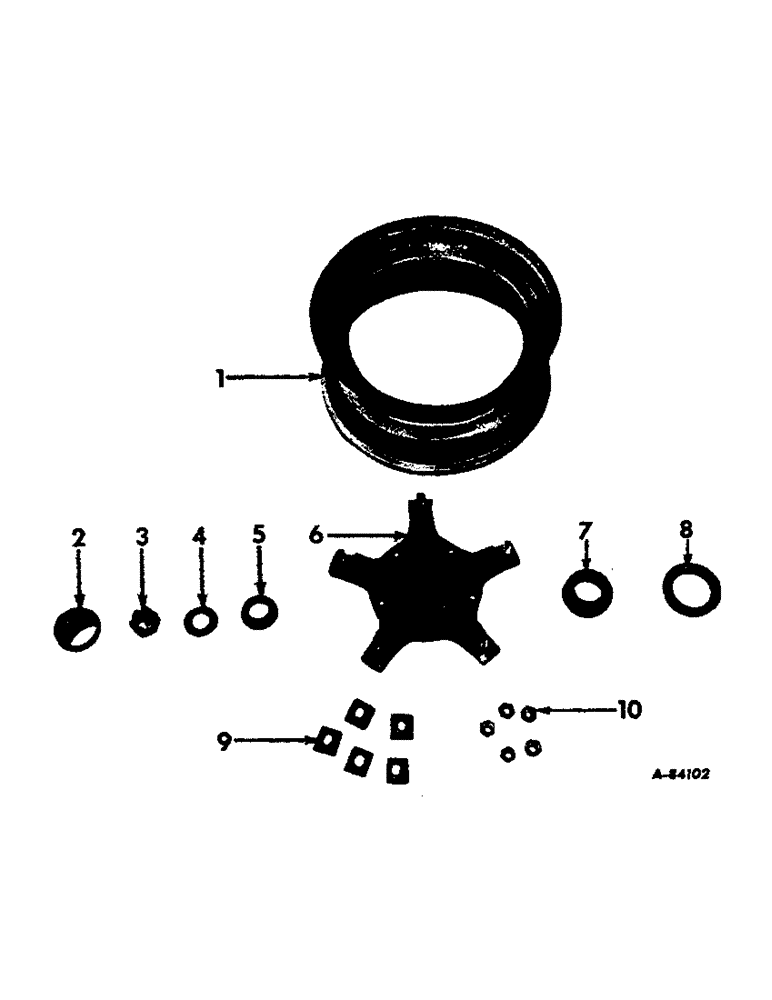 Схема запчастей Case IH VARIOUS - (B-163) - SPOKE WHEELS, WITHOUT BRAKES, 1965 AND SINCE 