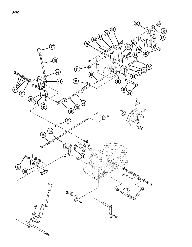 Схема запчастей Case IH 265 - (8-32) - HITCH SYSTEM, POSITION AND LOAD CONTROL LINKAGE (08) - HYDRAULICS