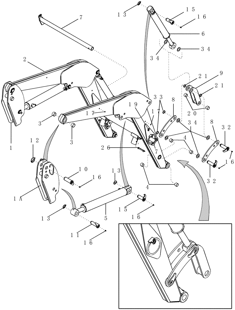 Схема запчастей Case IH LX232 - (09-01) - FRAME - WITHOUT SELF-LEVEL - BSN CAE0021674 (09) - CHASSIS/ATTACHMENTS