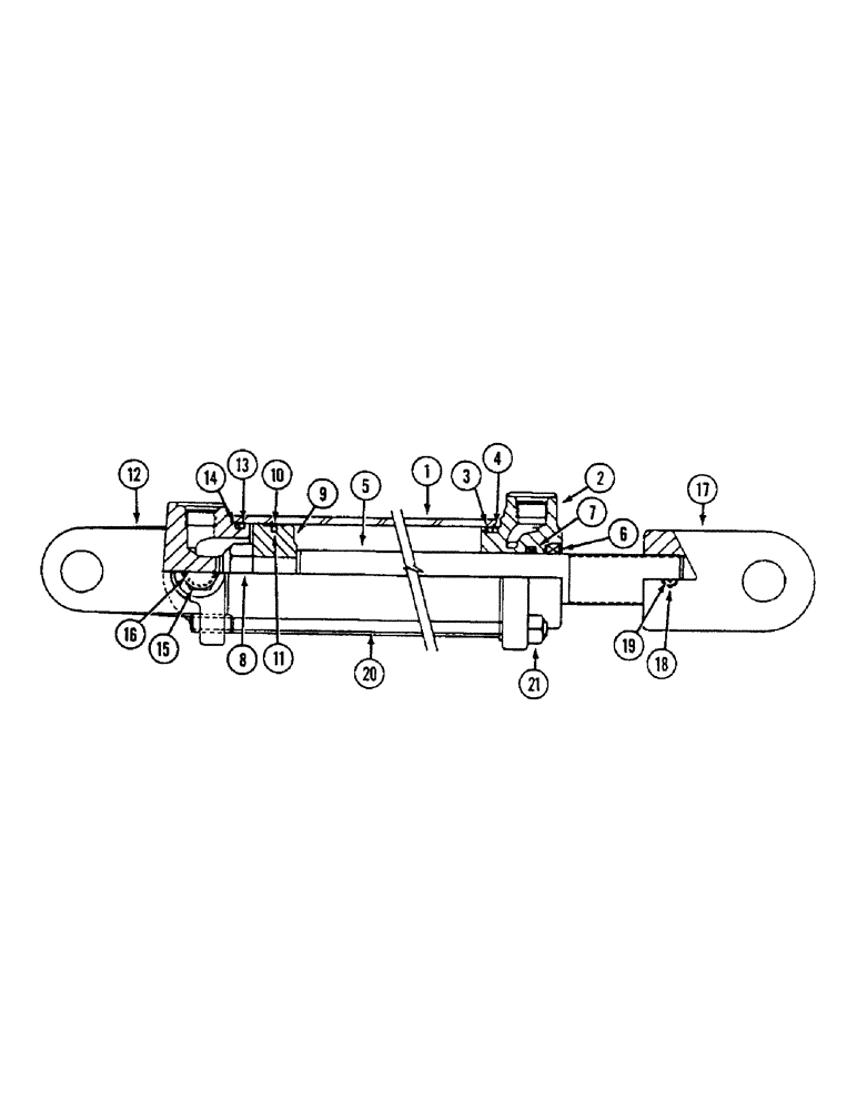 Схема запчастей Case IH 4500 - (8-044) - HYDRAULIC CYLINDER, WITH FRONT AND REAR PORTS, 3 ID X 8 INCH STROKE, IH (08) - HYDRAULICS