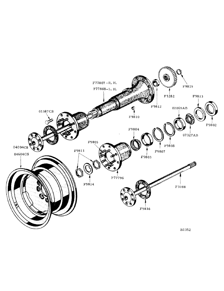 Схема запчастей Case IH 800 - (282) - MAIN AXLE AND HOUSING (25) - FRONT AXLE SYSTEM