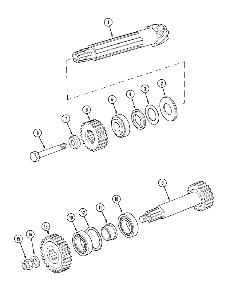 Схема запчастей Case IH 1394 - (6-234) - IDLER SHAFT AND GEARS, MFD - POWER SHIFT (06) - POWER TRAIN