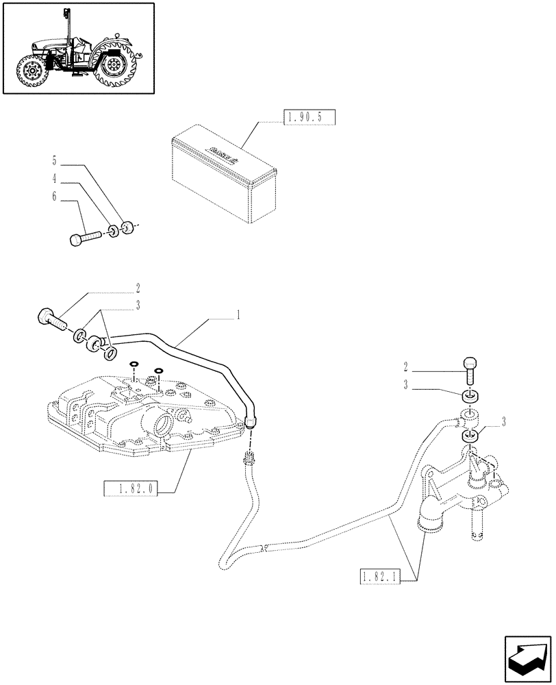 Схема запчастей Case IH JX1060C - (1.82.7/09[04]) - (VAR.195) 3 REMOTE VALVES FOR MDC - BRACKET AND PIPE (07) - HYDRAULIC SYSTEM