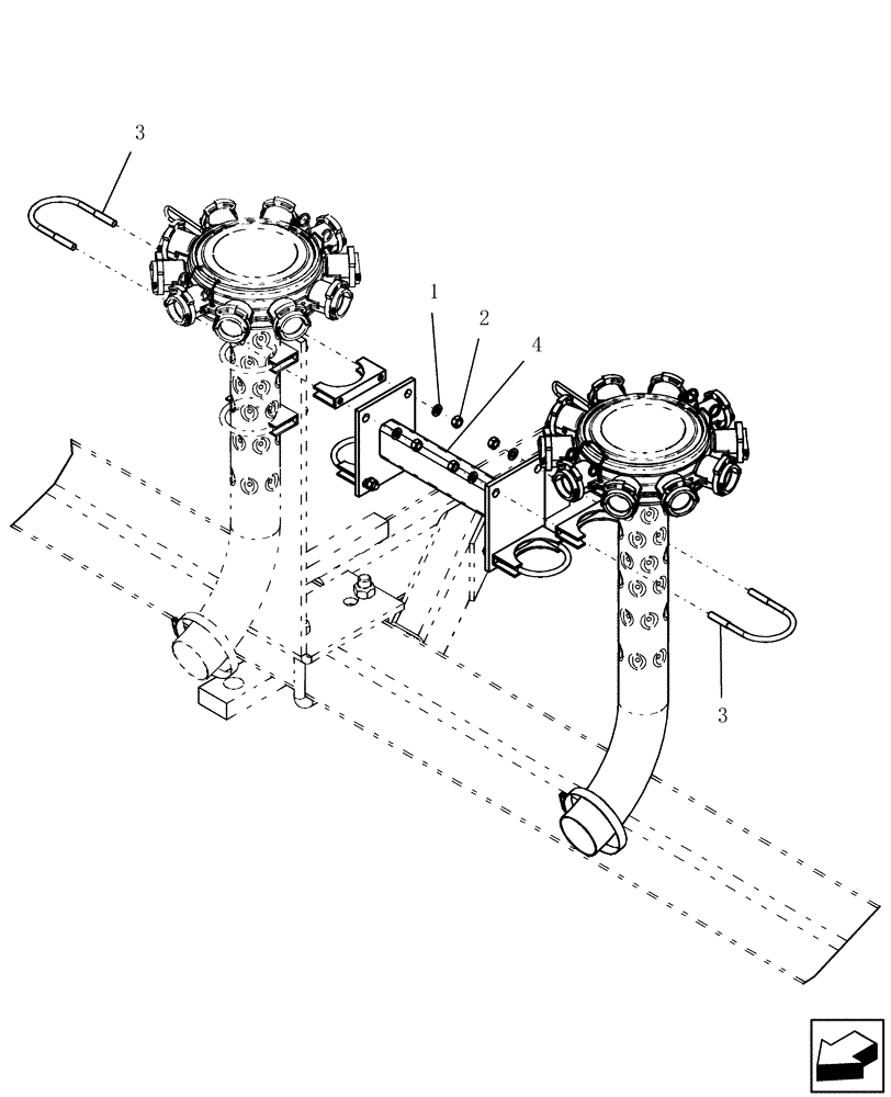 Схема запчастей Case IH ATX700 - (08.090.1) - ELBOW, DOUBLE SHOOT MOUNT Related Equipment