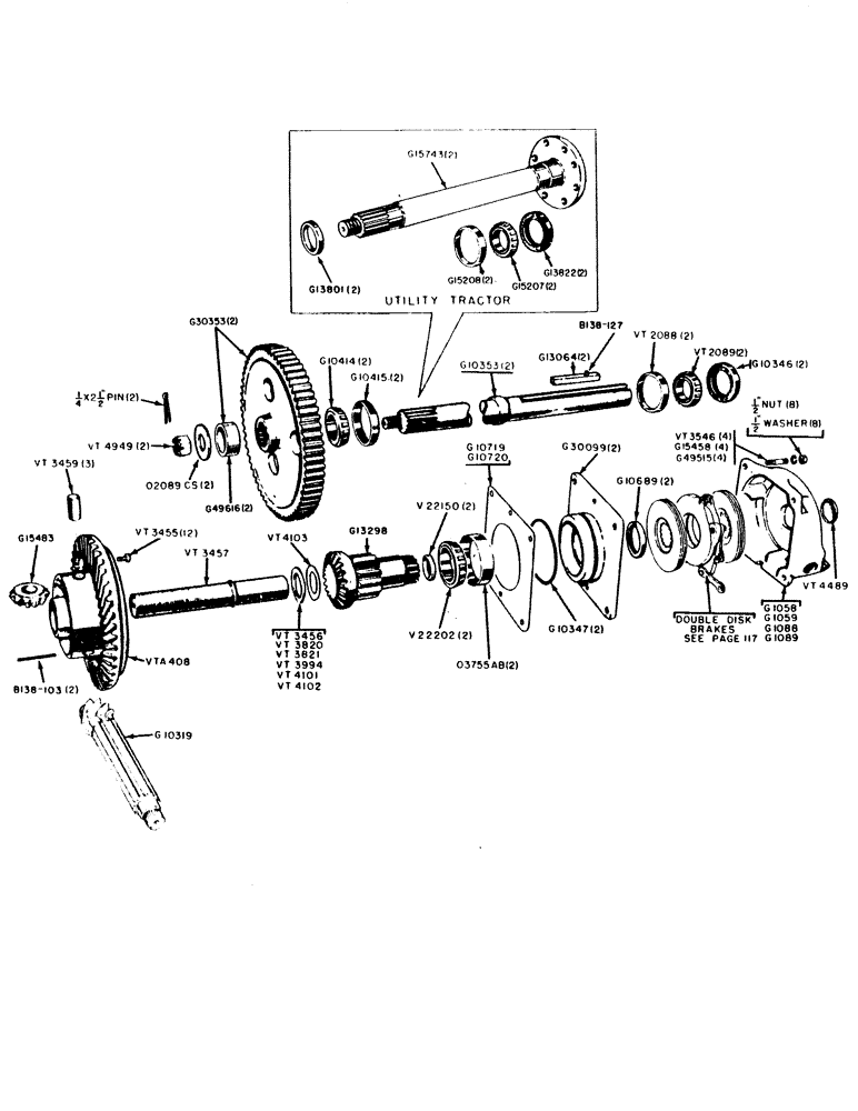 Схема запчастей Case IH 300B-SERIES - (114) - DIFFERENTIAL, REAR AXLE AND FINAL DRIVE GEAR (06) - POWER TRAIN