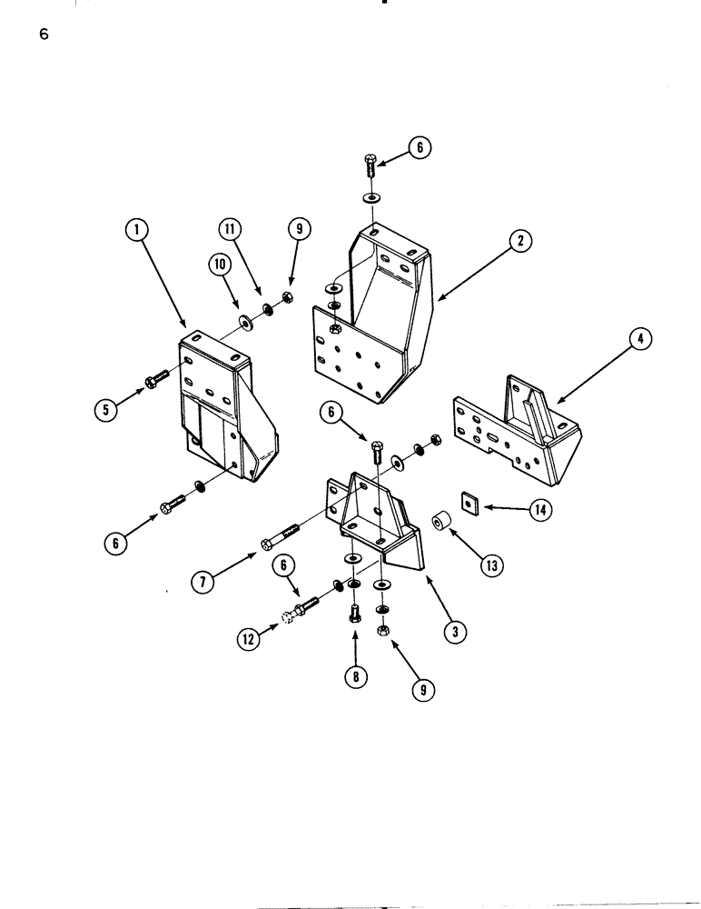 Схема запчастей Case IH 74L - (06) - MOUNTING BRACKETS (82) - FRONT LOADER & BUCKET